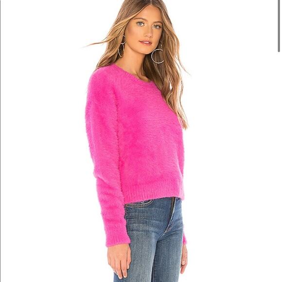 MCGUIRE Pallenberg Cloud Crewneck Fuzzy Sweater in Valley Girl Pink Barbiecore M - Picture 4 of 13